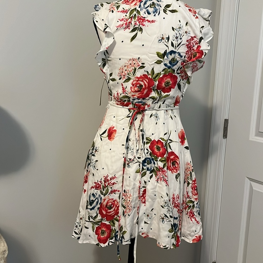 Lulus Floral Wrap Mini Dress - Picture 4 of 16